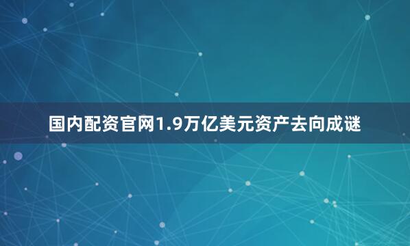 国内配资官网1.9万亿美元资产去向成谜
